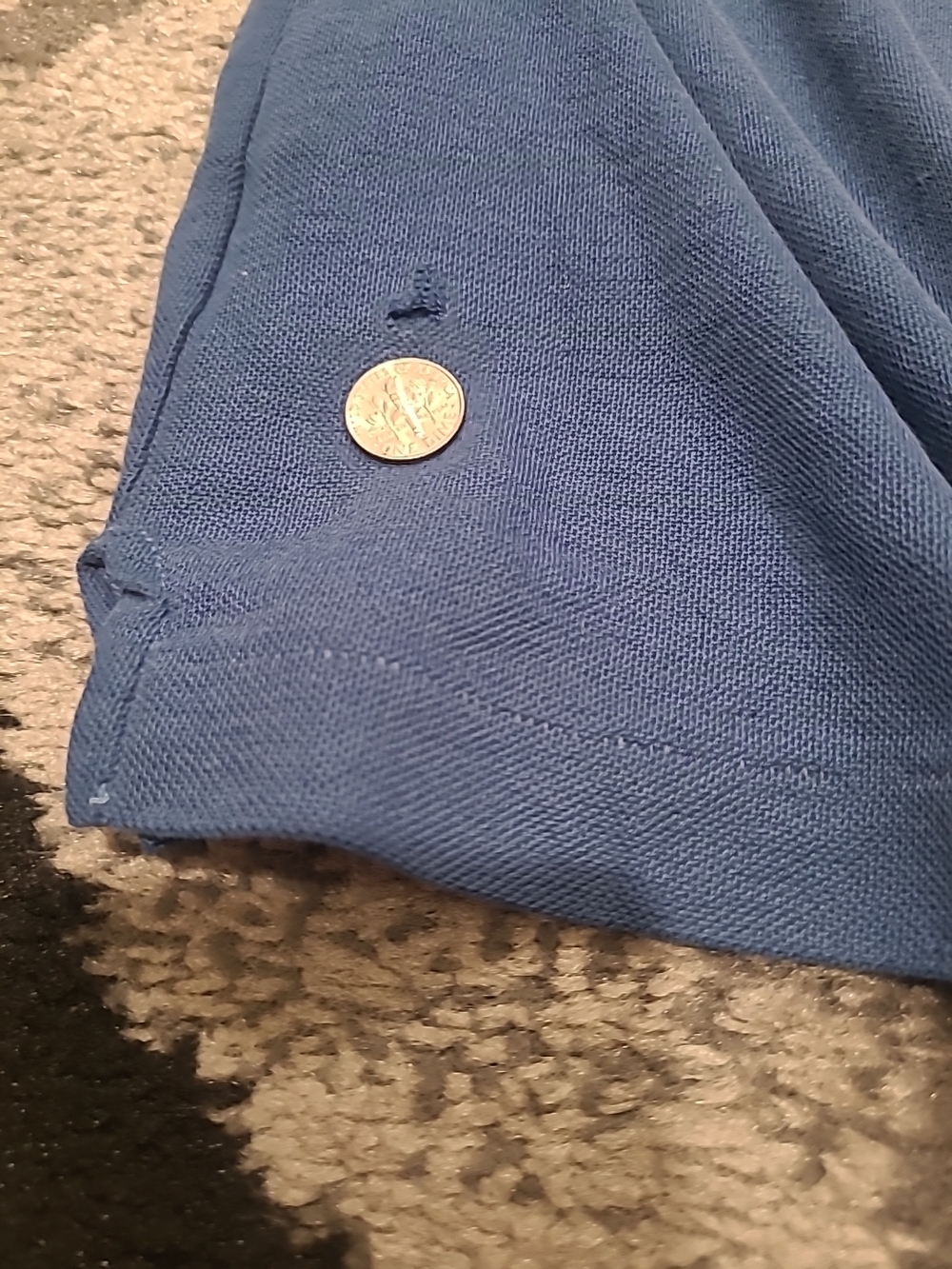 Vintage Izod Lacoste Short Sleeve Polo Shirt Blue Large L Men's READ - Picture 8 of 14